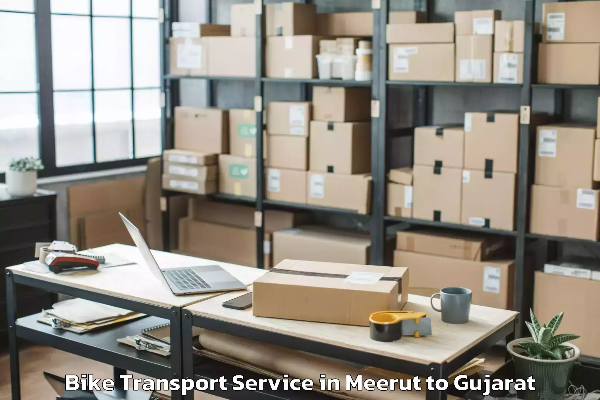 Book Meerut to Adalaj Bike Transport